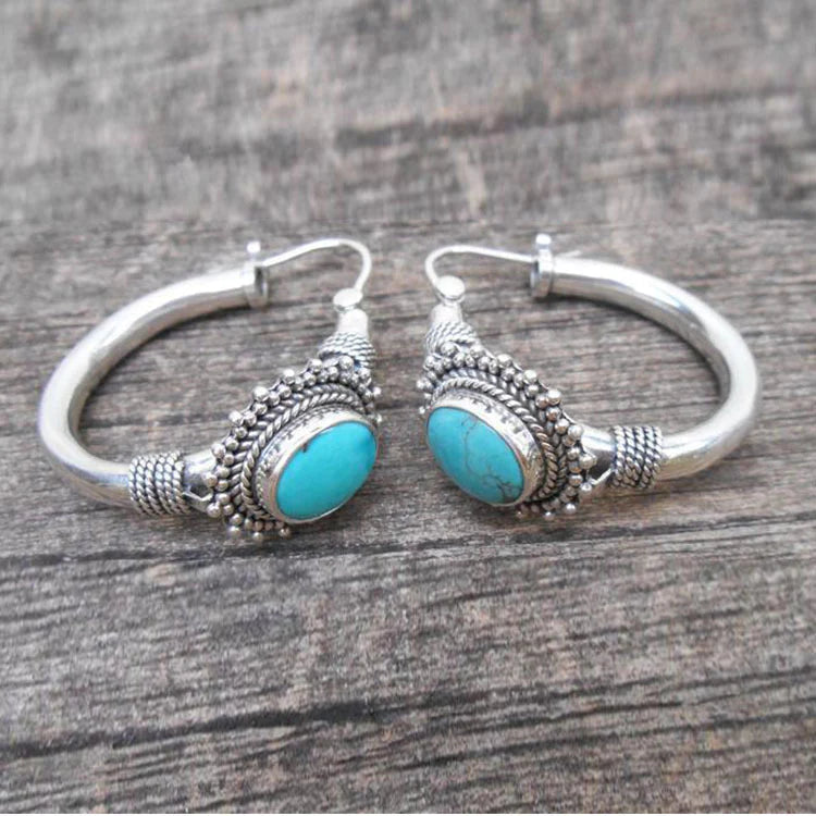 Boucles d'Oreilles Turquoise Vintage