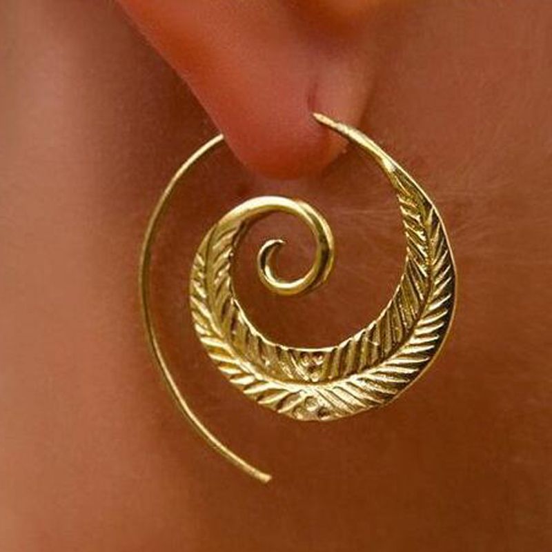 Boucles d'oreilles Vintage en Spirale d'Or