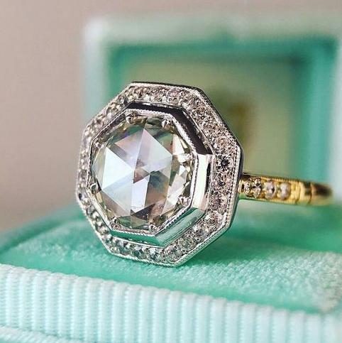 Bague en cristal vintage en or