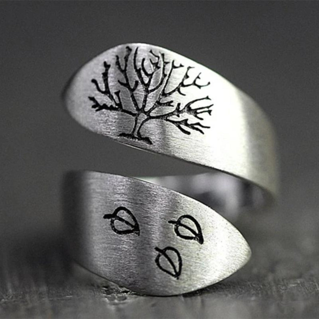 Bague Ajustable Arbre de Vie en Argent