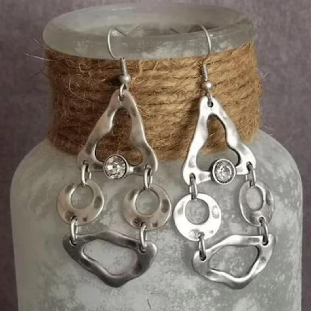 Boucles d'oreilles vintage ethniques irrégulières