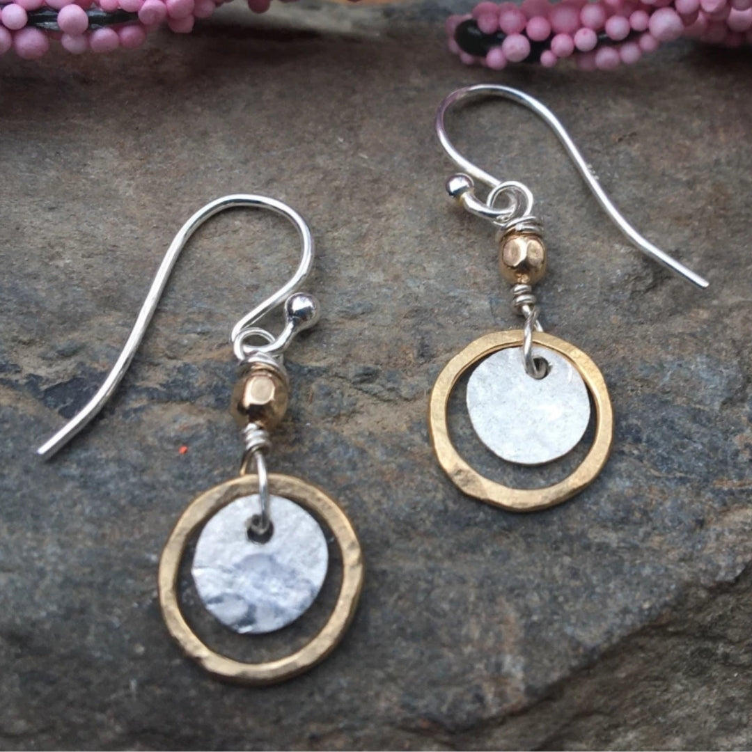 Boucles d'oreilles vintage plaquées or et argent