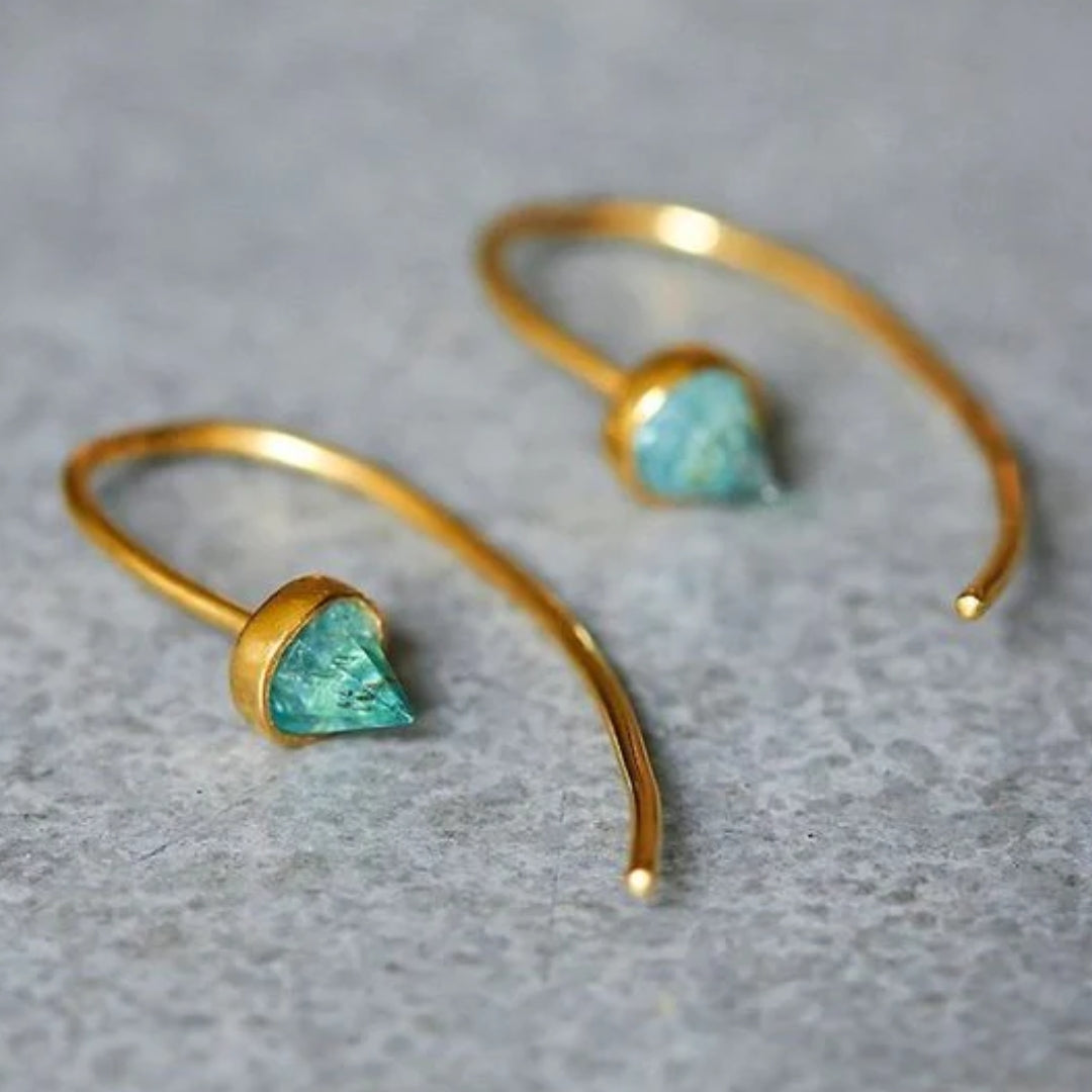 Boucles d'oreilles vintage en turquoise et diamant