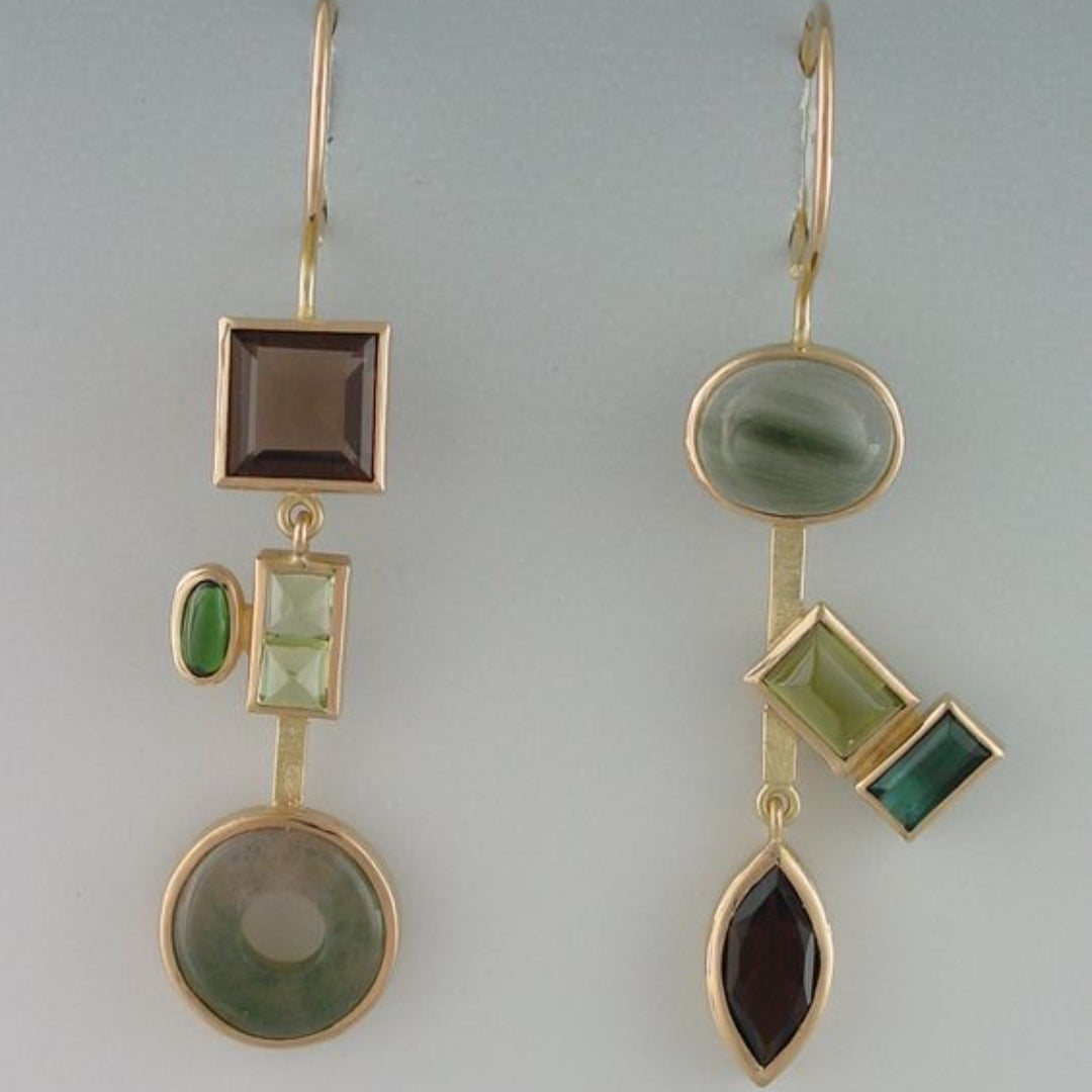 Boucles d'oreilles vintage en cristal de forêt