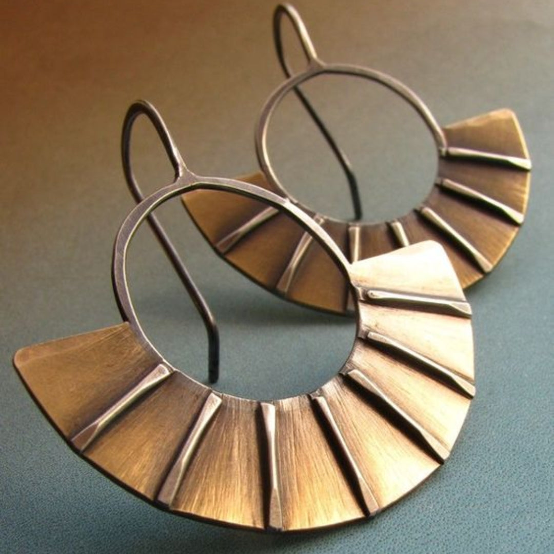 Boucles d'oreilles vintage en forme de croissant de mandala