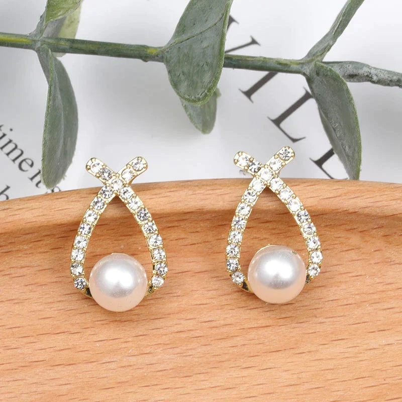 Boucles d'Oreilles Perles avec Diamants