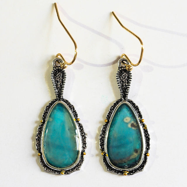 Boucles d'oreilles Vintage en Turquoise Ronde