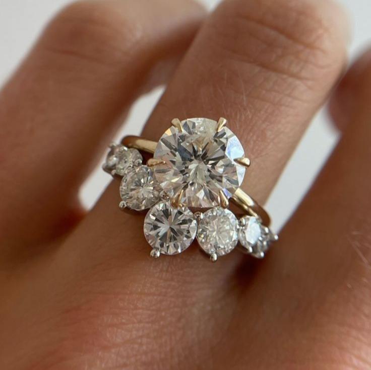 Bague à zirconium blanc Or Vintage