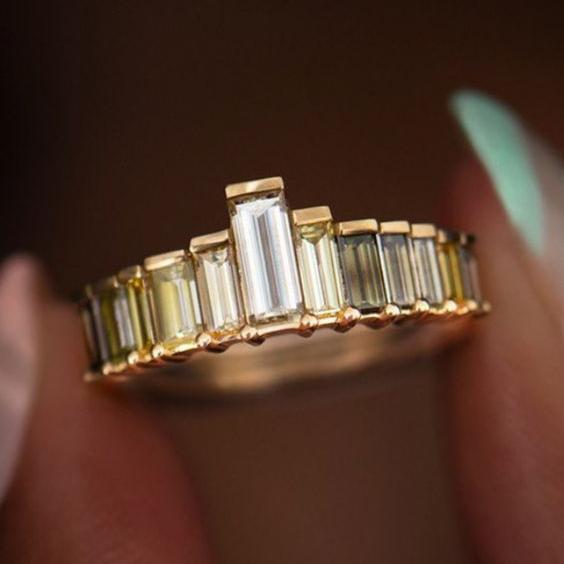 Bague en zirconium doré