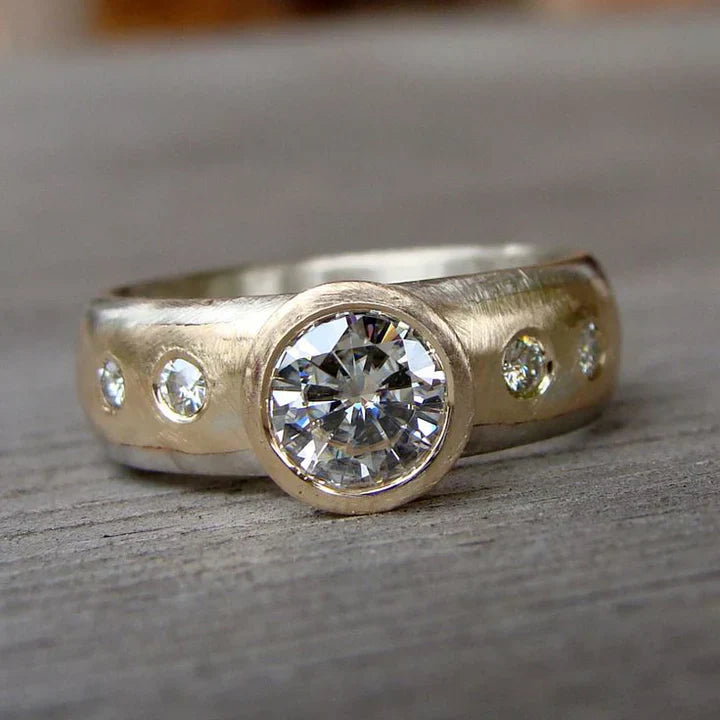 Bague forgée vintage en zirconium fin