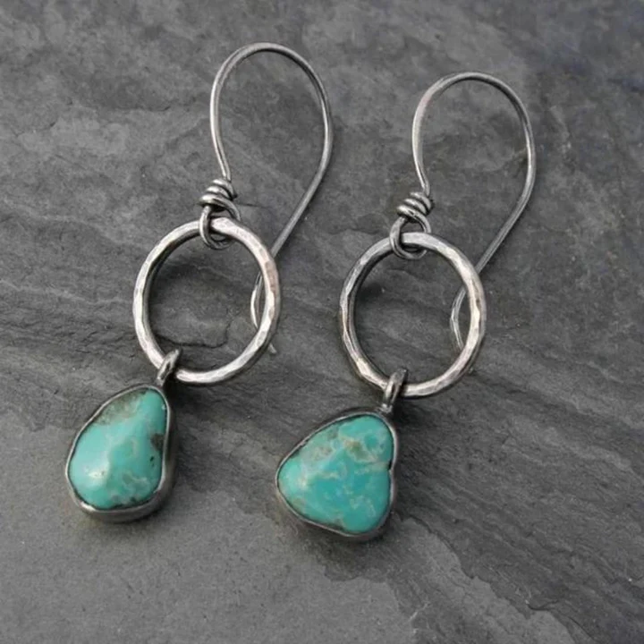 Boucles d'oreilles Vintage Turquoise en Argent