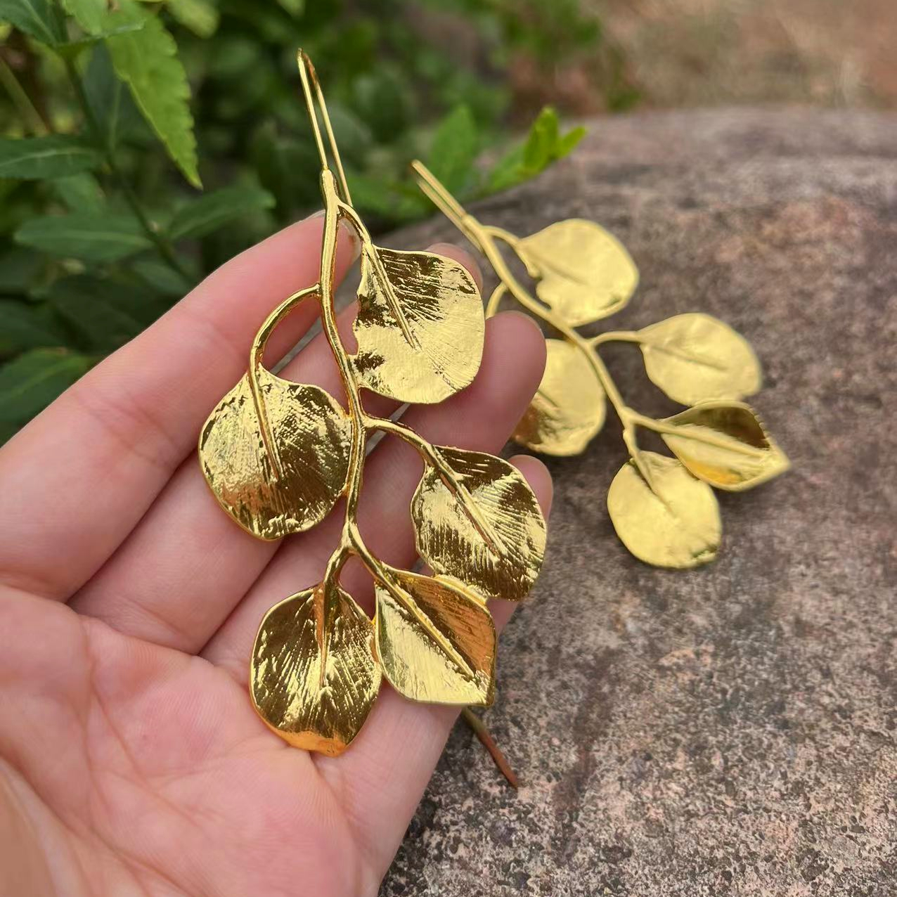 Boucles d’oreilles Vintage Golden Leaf