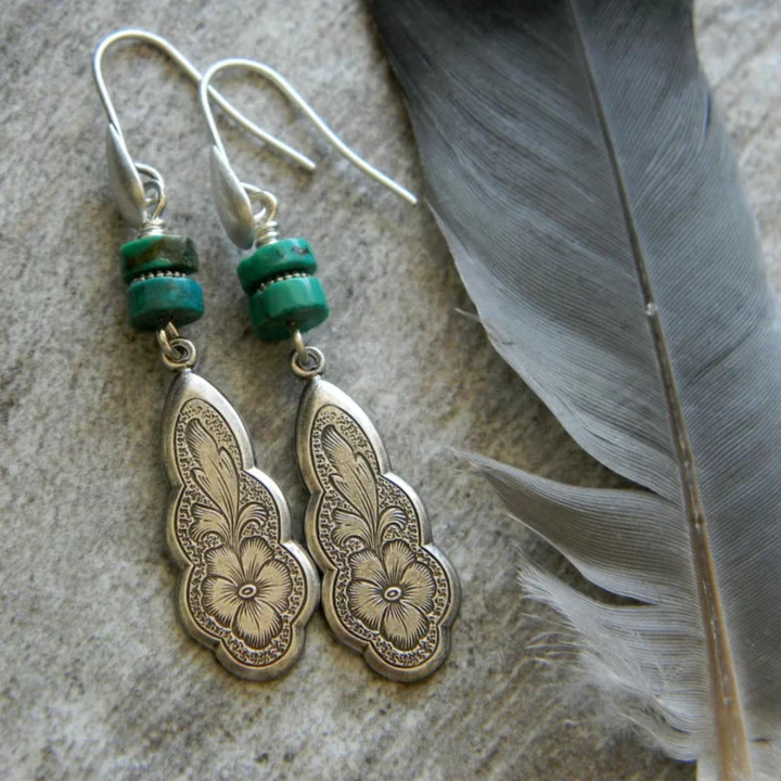 Boucles d'oreilles vintage en turquoise