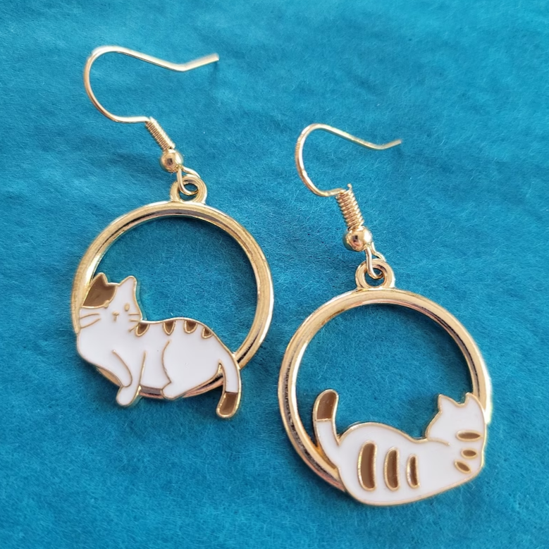 Boucles d'oreilles vintage à chaton