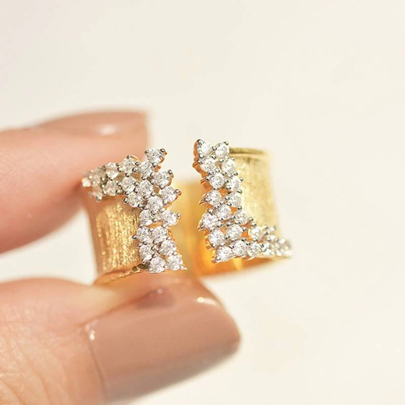 Bague ouverte or brillant Vintage
