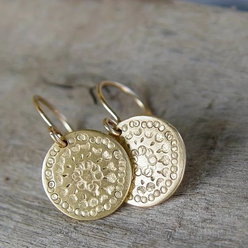 Boucles d'oreilles vintage en or rond