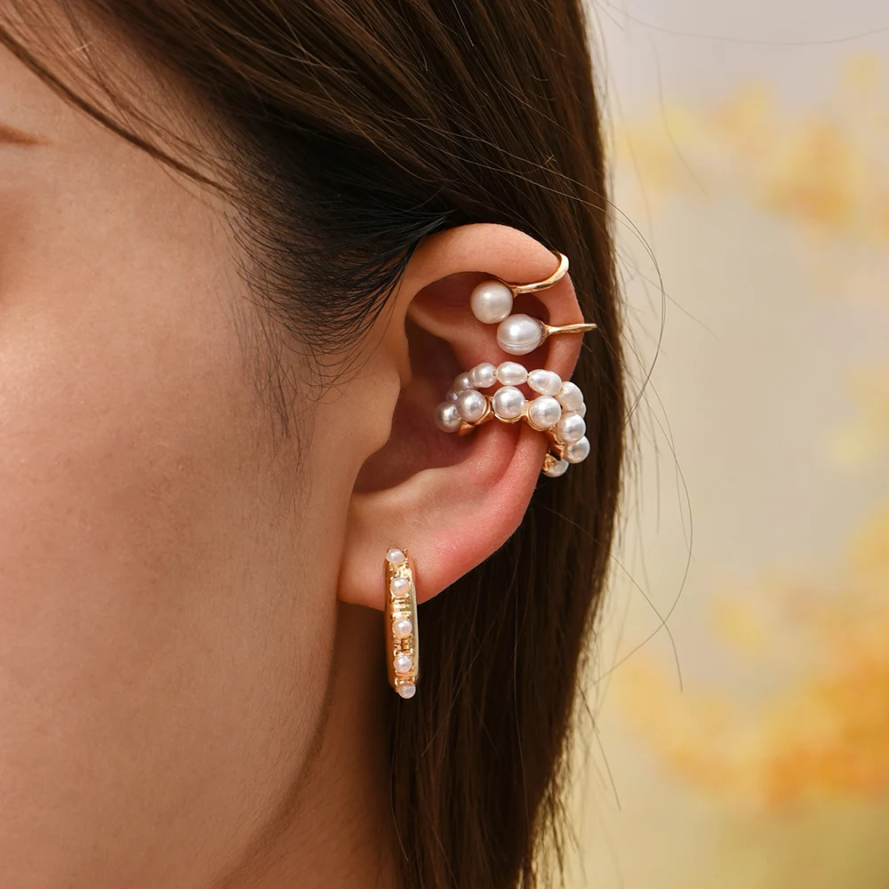 Boucles d'oreilles perles or