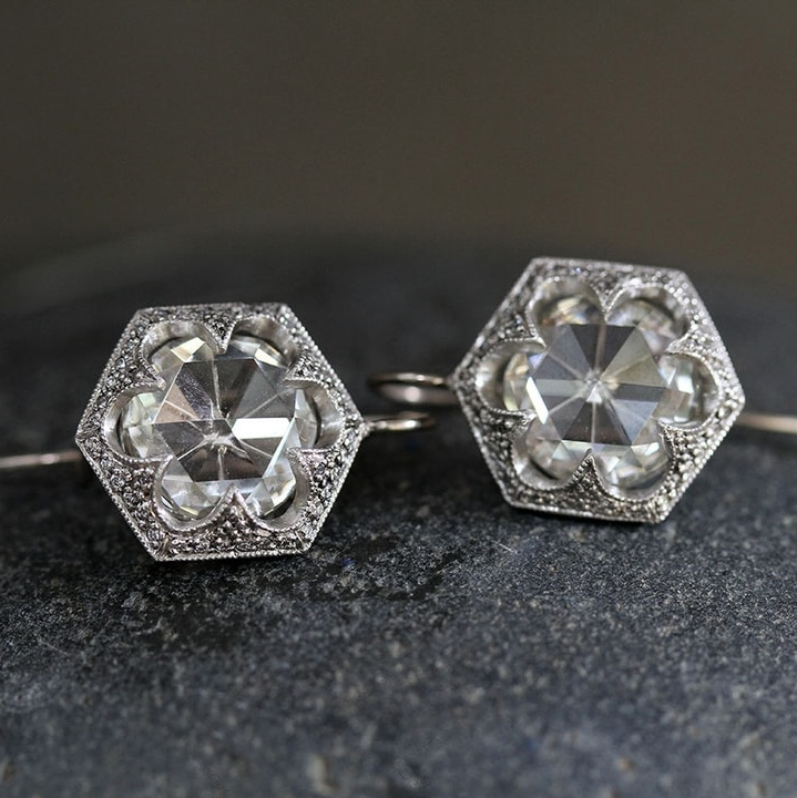 Boucles d'oreilles vintage en cristal brillant