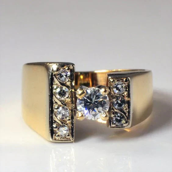 Bague vintage ouverte en or brillant