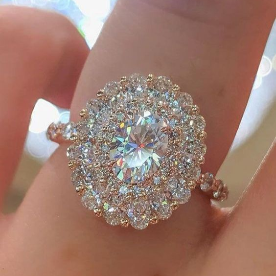 Bague boule de cristal vintage