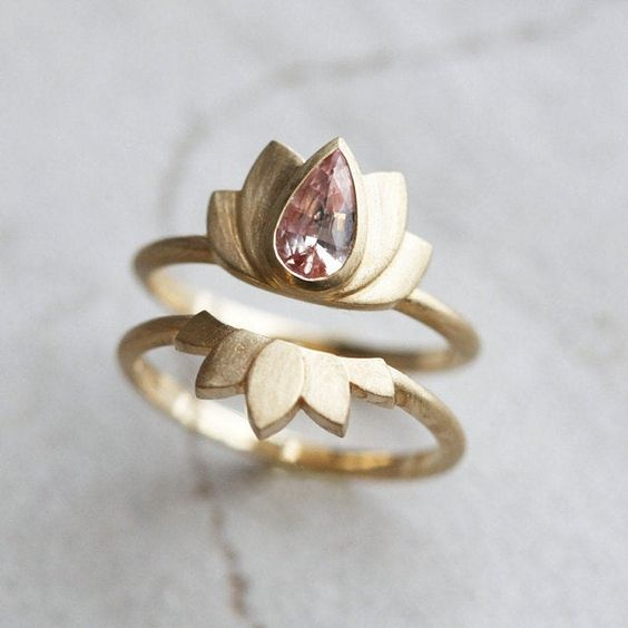 Bague Vintage Lotus doré