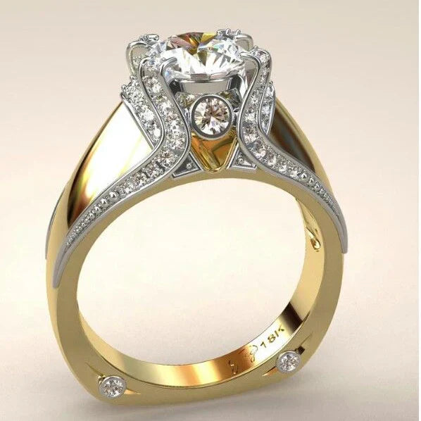 Bague vintage en or brillant