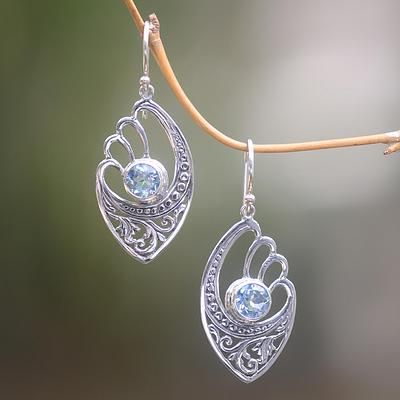 Boucles d'oreilles vintage en cristal creux en argent sterling