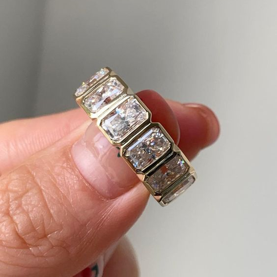 Bague vintage en zirconium doré