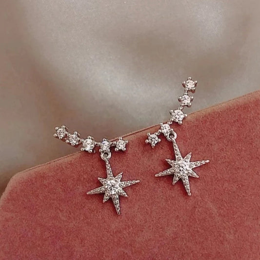 Boucles d'oreilles Étoiles avec Zirconia en Or