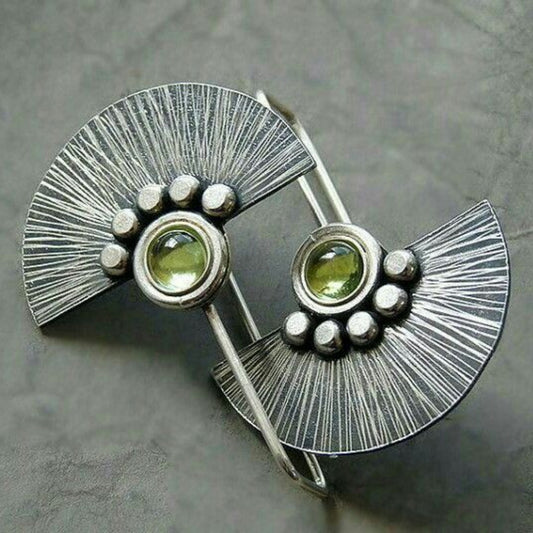 Boucles d'oreilles empereur vert plaqué argent