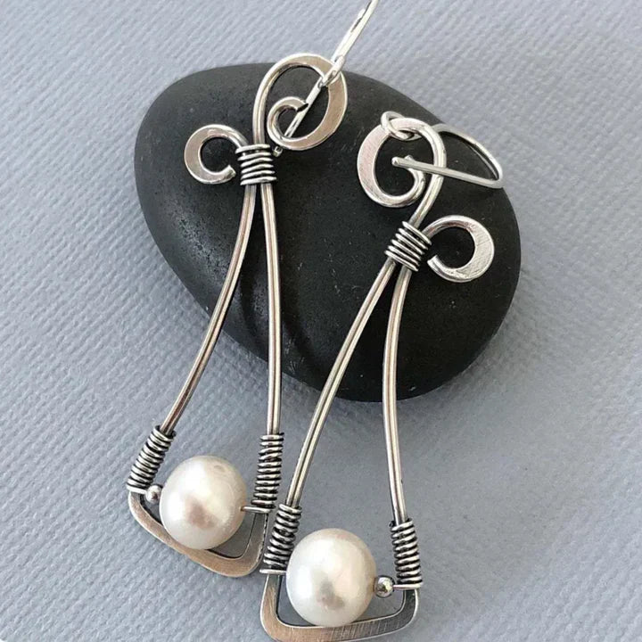 Boucles d'oreilles vintage en perles