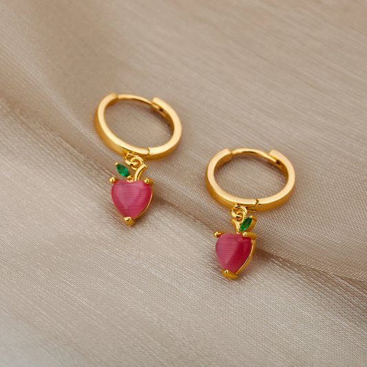 Boucles d'oreilles Minimaliste à la Fraise en Or