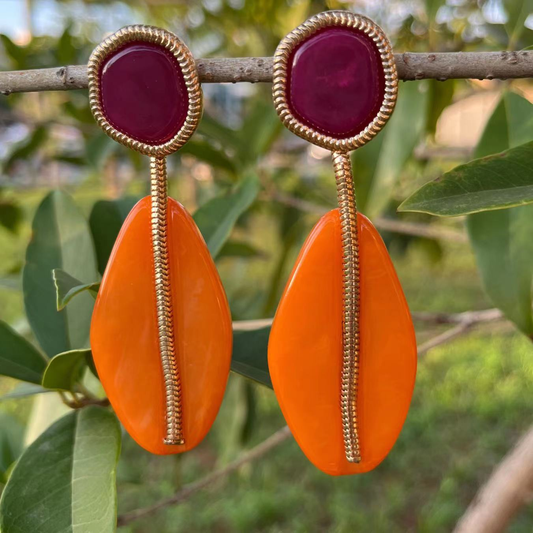 Boucles d’oreilles Vintage en Pierres Naturelles en Or