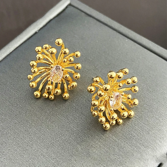 Boucles d'oreilles élégantes en or brillant