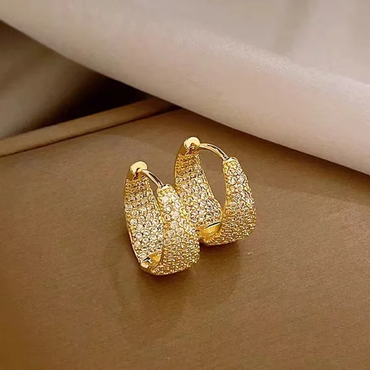 Boucles d'oreilles élégantes et brillantes en forme de panier