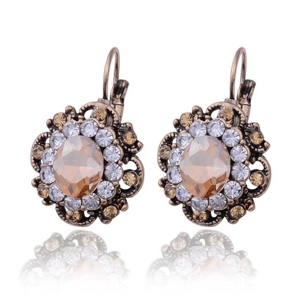 Boucles d'oreilles en cristal vintage orange